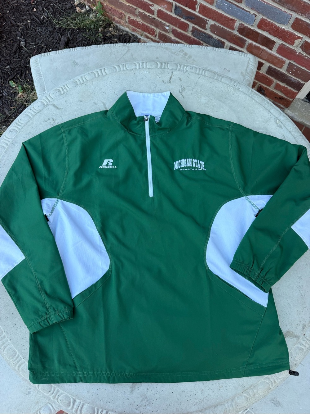 Vintage Michigan State Spartans Russell Athletic Quarter Zip Windbreaker XL